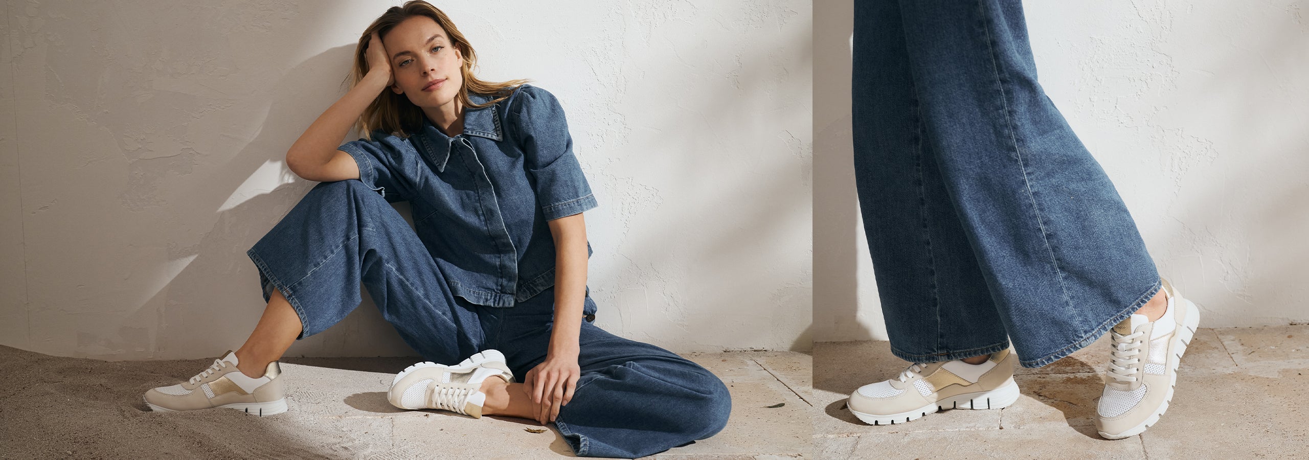 Shop Womens - image of woman wearing Mokrunner-D-007 trainers