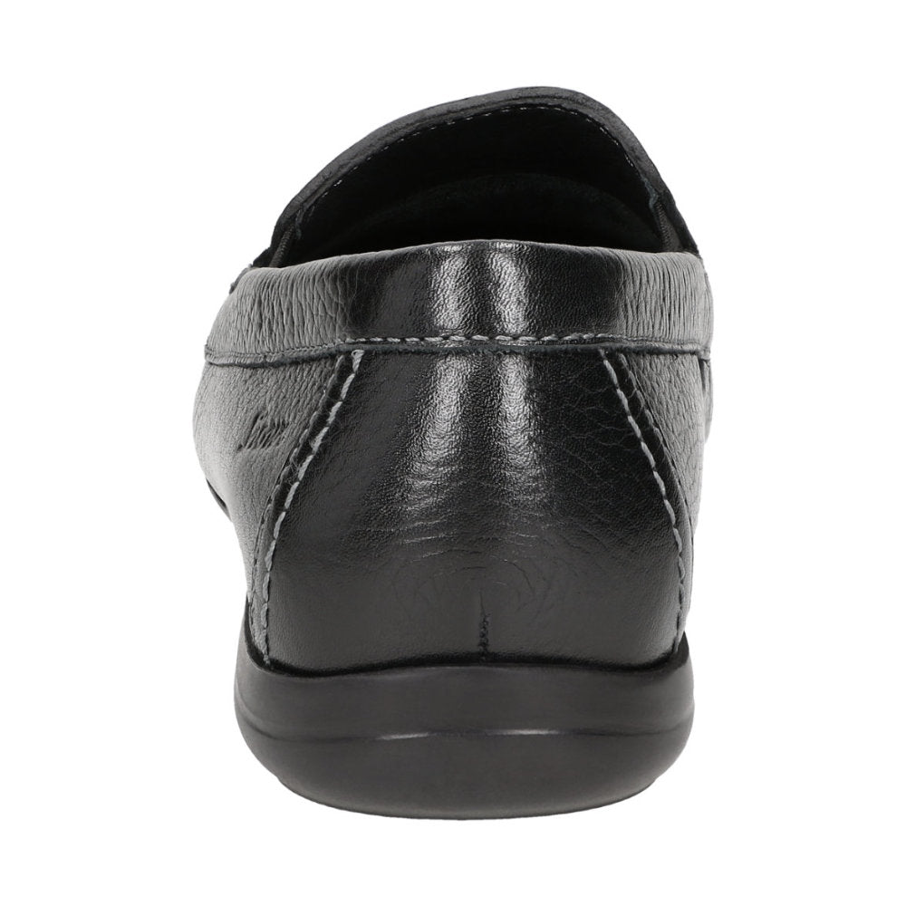 Back view of black Gilles-H in black leather showing Sioux brand on the side
