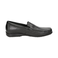 Side view of black Gilles-H men's loafer