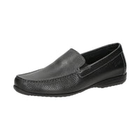 Side view of Gilles-H black men's loafer in black leather