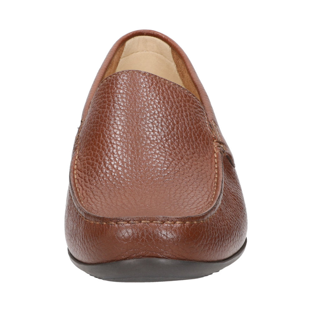 Front view of Gilles-H men's loafer highlighting brown grain leather