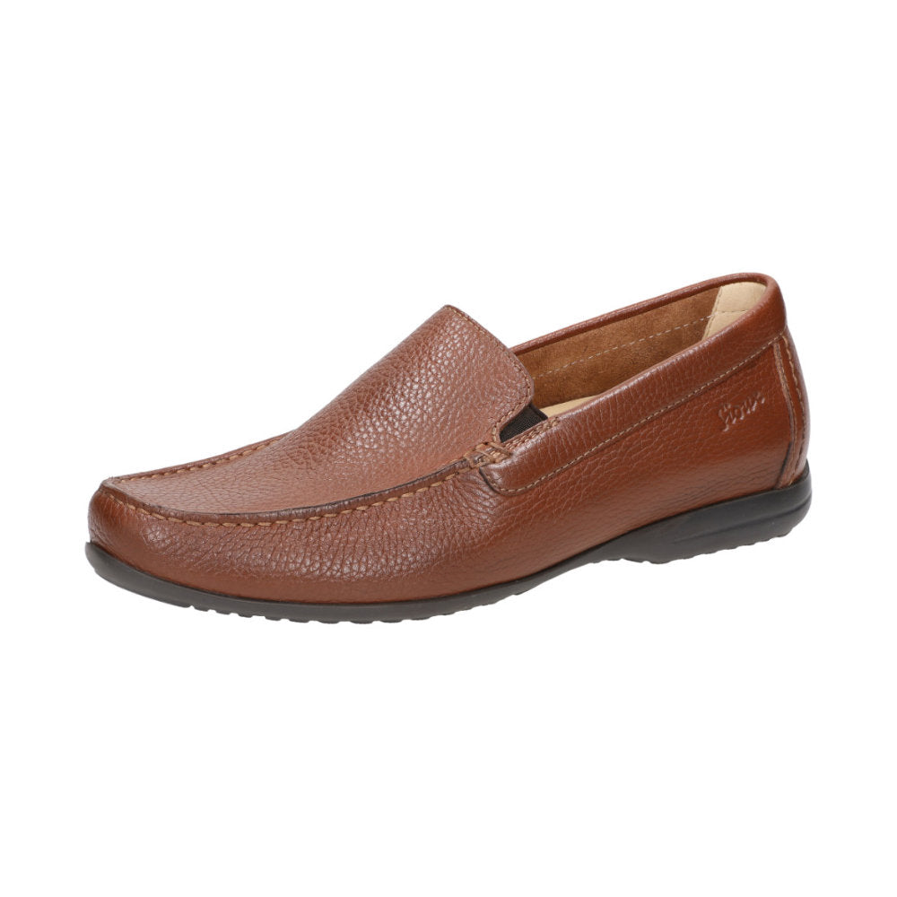 Side view of Gilles-H brown men's loafer in brown leather