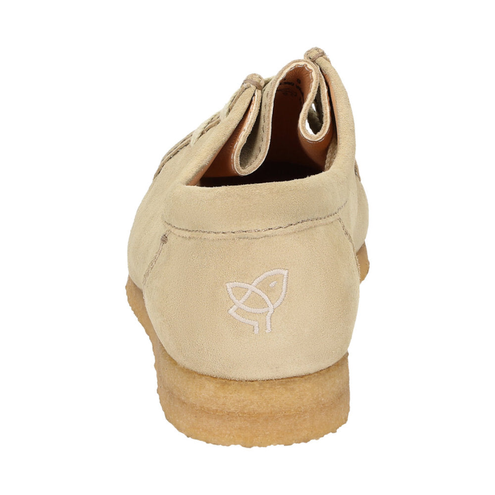Side profile of beige Grashopper moccasin classic design
