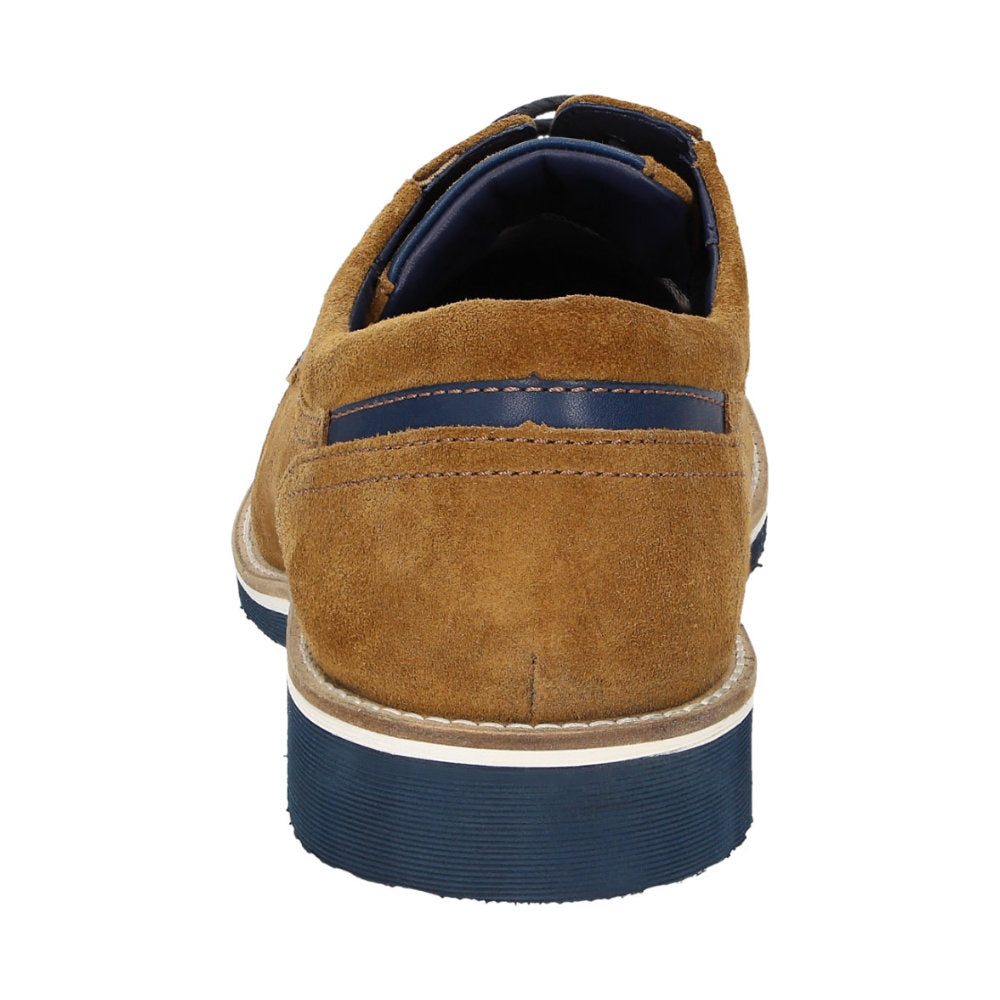 Side profile of tan Dilip lace-up showing comfort fit
