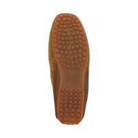 Detail of Callimo brown calf suede moccasin for men lightweight rubber sole