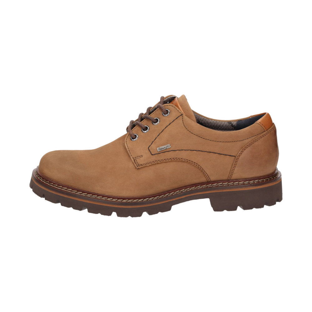 Front view of Adalrik brown leather lace-up shoe for men