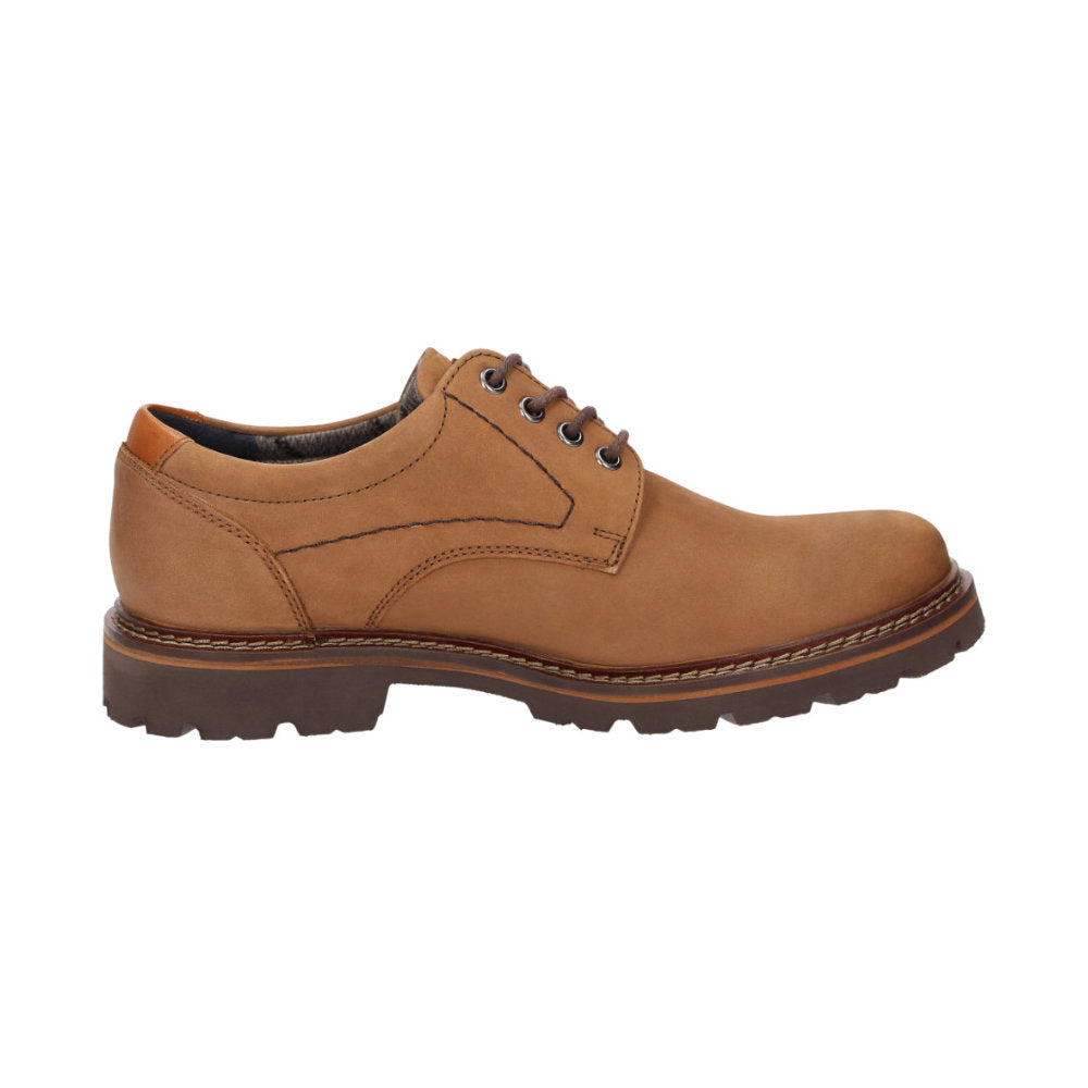 Back view of brown Adalrik leather lace-up ankle boot