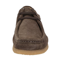 Front view of Grashopper-H-011 brown calf suede  barefoot loafer/ moccasin  for men showcasing quality craftsmanship