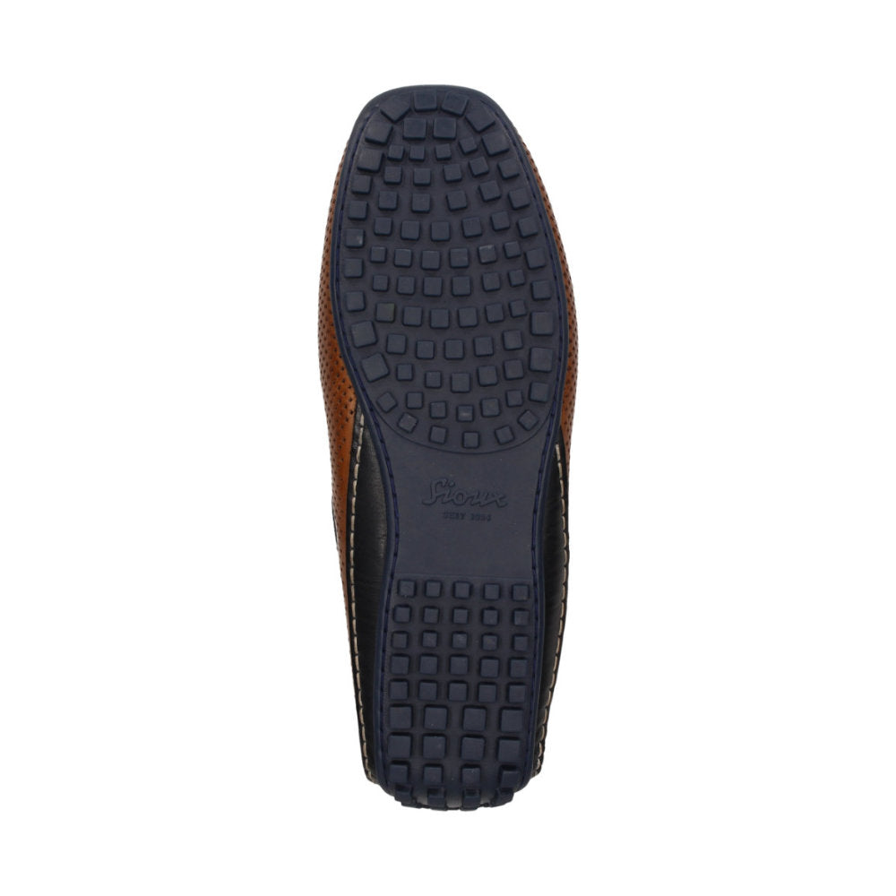 Close-up of Carulio perforated nappa calfskin craftsmanship