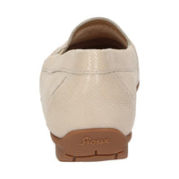 Front close-up view of Cream Cortizia women's loafer shoe on a white background showing metal snaffle trim and Nappa
