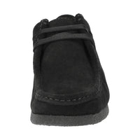 Front view of Grashopper-D-015 black calf suede  barefoot loafer/ moccasin  for women slim fit showcasing quality craftsmanship