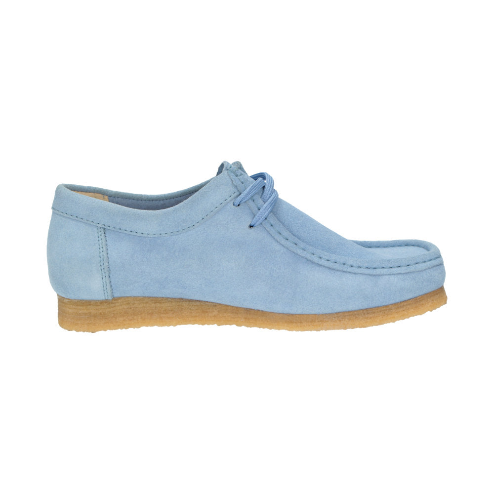 Inside view of Grashopper-D-015 blue calf suede barefoot loafer / mocassin for women slim fit