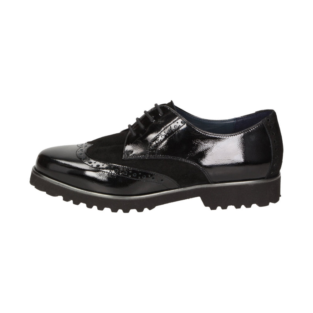 Meredith-703-H Black Lace-Up Shoes