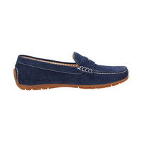 Top-down view of Carmona moccasin with penny-loafer trim