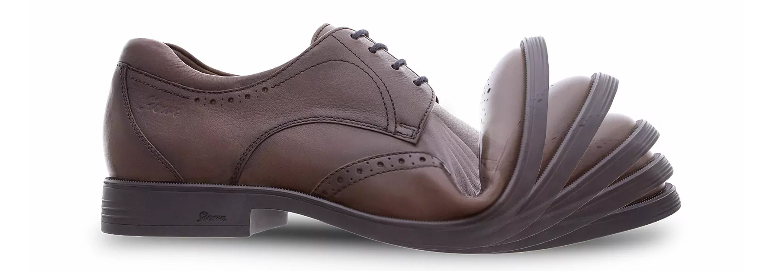 Sioux Natural Move System - Image of the toe of a shoe with bending toe in different positions