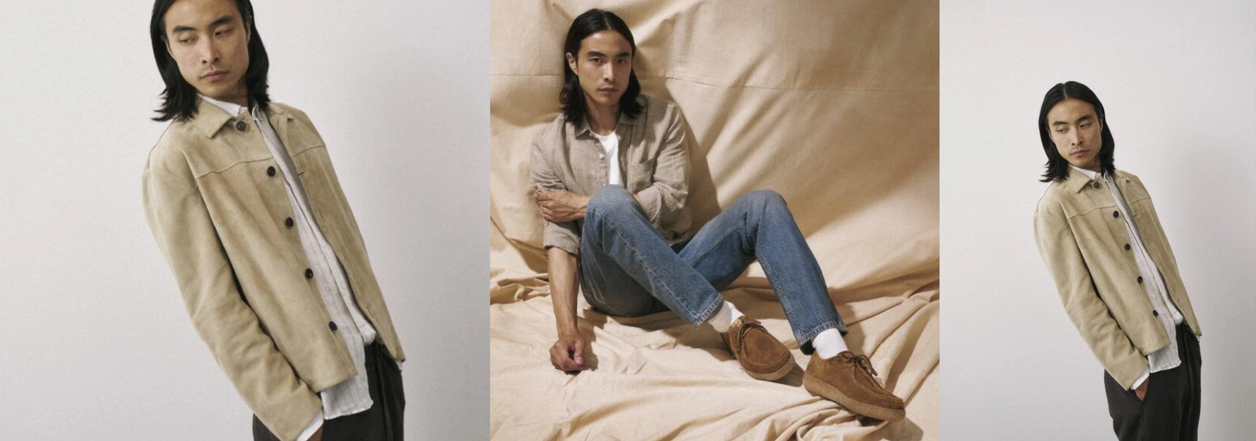 man posing with sioux shoes
