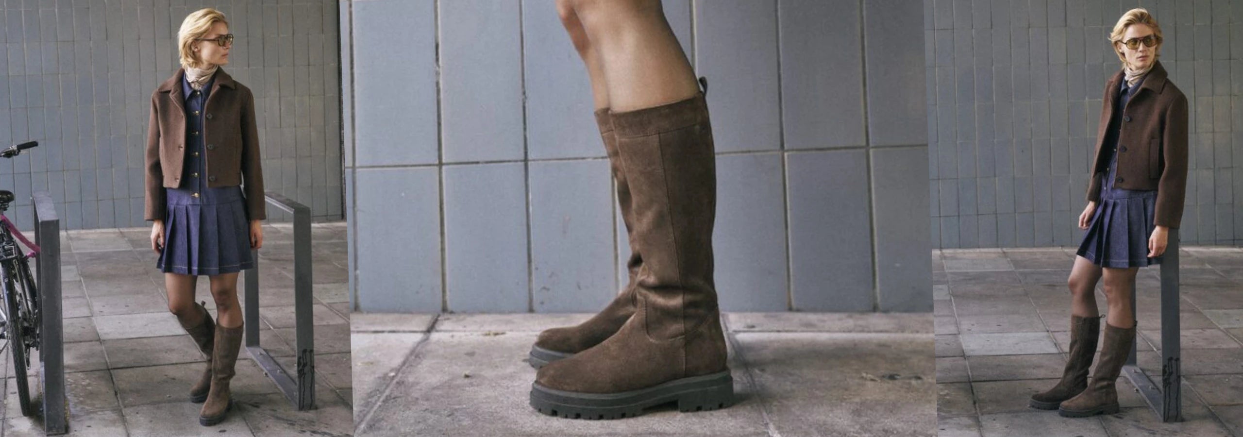 woman posing with brown suede sioux boots