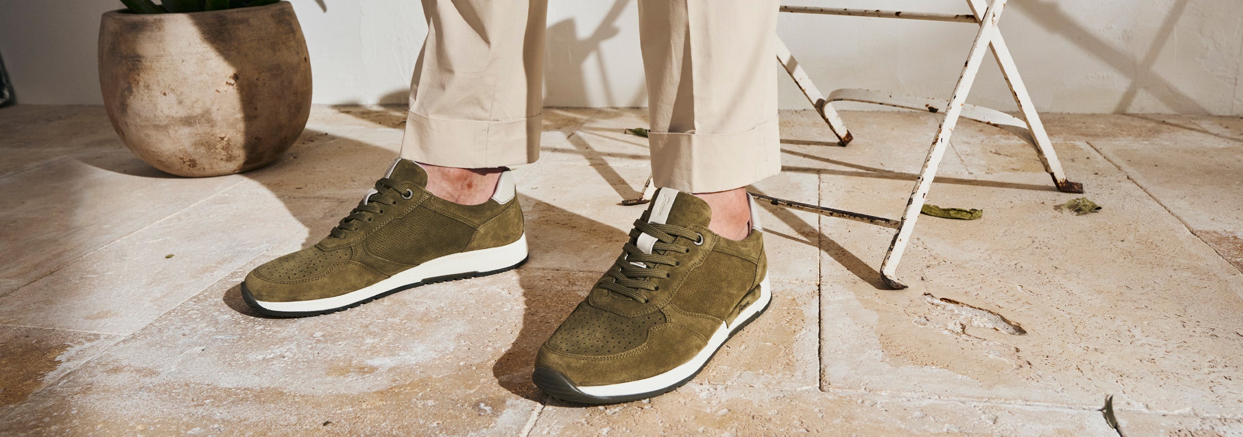 Image of man wearing Sioux trainers