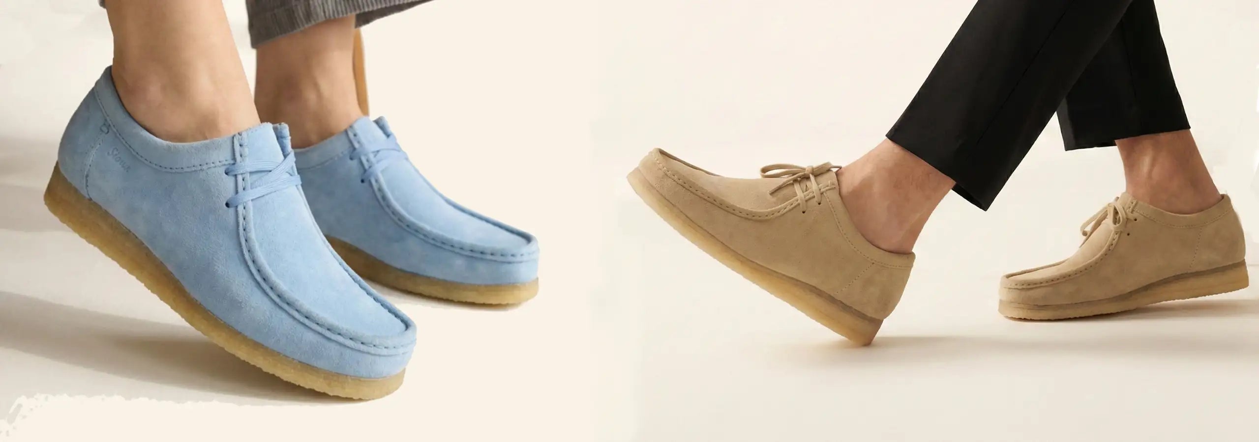 light blue and beige mocasins by sioux