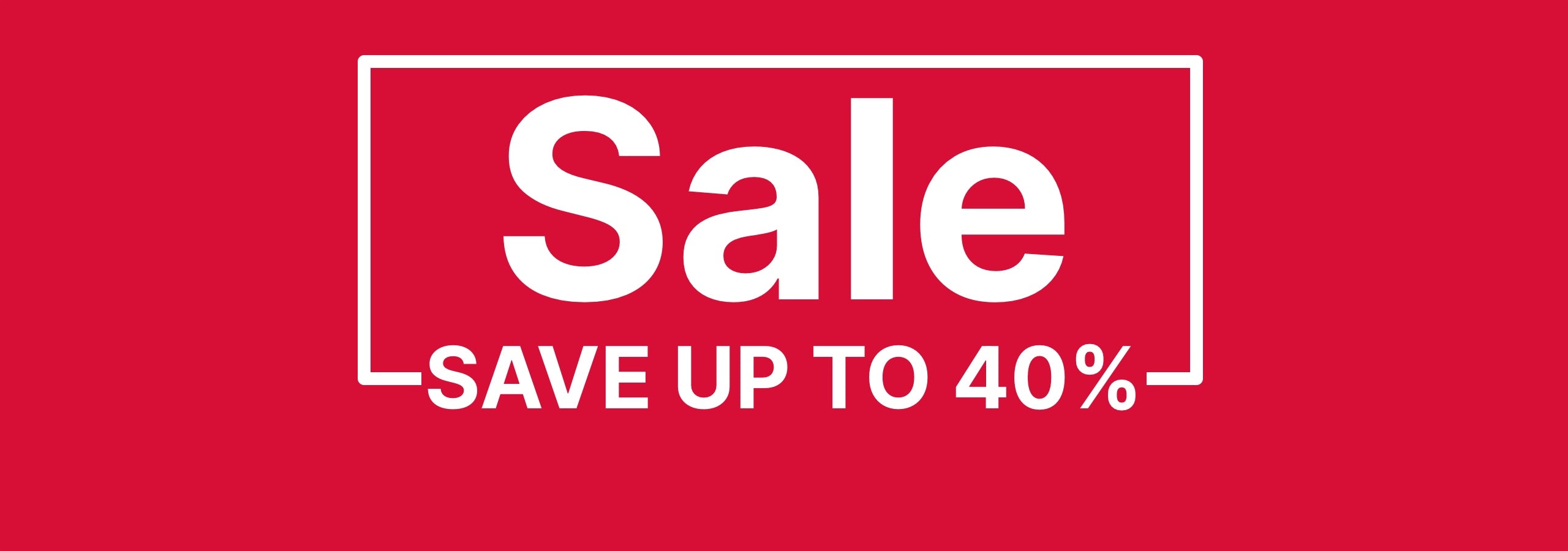 Red sale banner save up to 40%