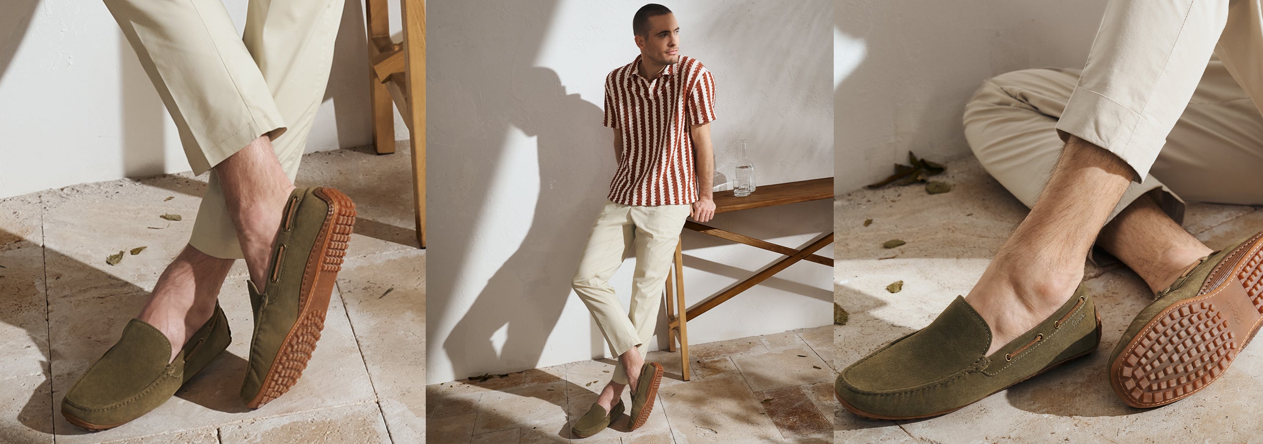 Shop Mens - images of a man wearing Camillo moccasins