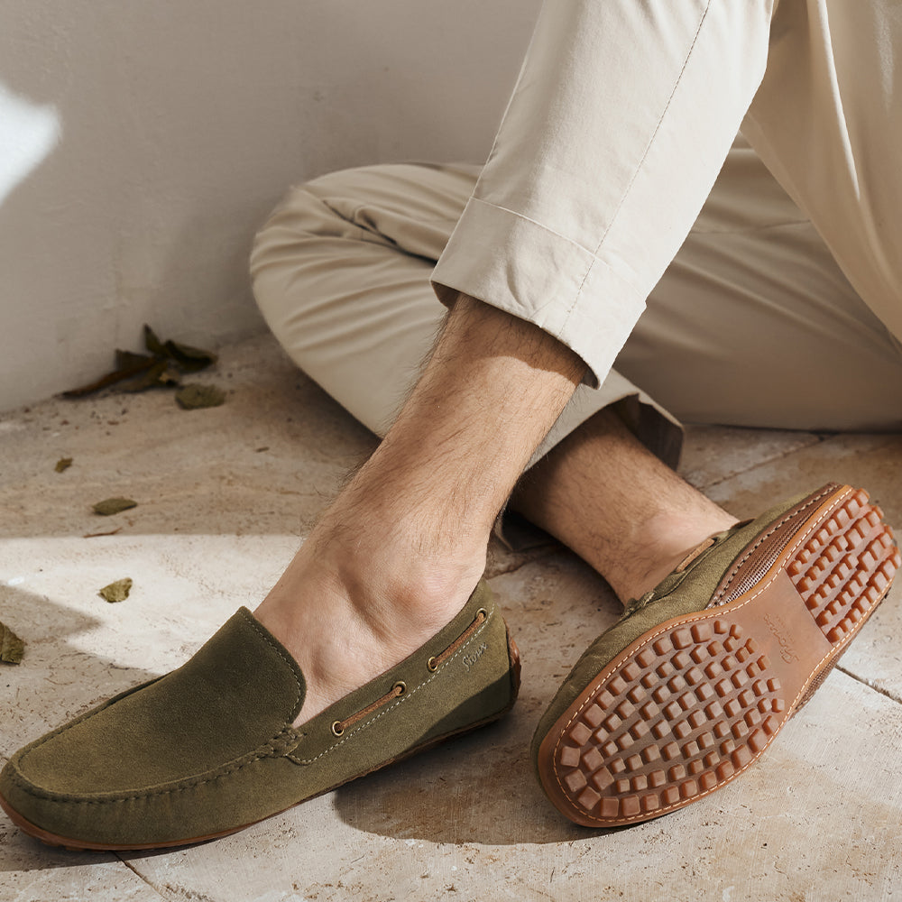Shop Mens - images of a man wearing Camillo moccasins